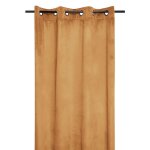 Rideau épais uni aspect velours jaune moutarde 140x260 cm Rideau épais uni aspect velours jaune moutarde 140x260 cm