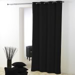 Homemaison - rideau essentiel uni � oeillets noir 140x280 cm