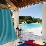 Rideau ext�rieur imperm�able bleu ciel 135x240 cm