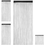 Relaxdays - rideau fils, lot de 3, rideau de porte ou fentre, 90x245 cm, rideau spaghetti, pour tringle, ...