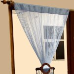 Rideau de fils bleu 100% polyester - homescapes