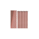 Rideau � ?illets rose motif g�om�trique vintage - longueur 260cm
