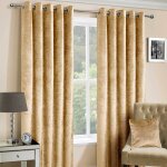Rideaux � ?illets en velours martel� �pais jaune moutarde - 117 x 137 cm - homescapes