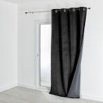 Homemaison - rideau isolant et occultant en velours doublé polaire noir 135x280 cm Homemaison - rideau isolant et occultant en velours doublé polaire noir 135x280 cm