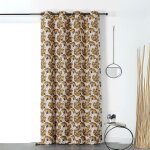 Homemaison - rideau jacquard biloba jaune 140x240 cm Homemaison - rideau jacquard biloba jaune 140x240 cm