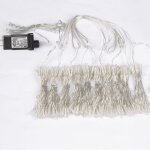 Rideau lumineux 3x2m 200 led ambr� prolongeable c�ble blanc 31v ip44