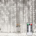 Rideau lumineux, fen�tre guirlandes lumineuses 300 led 3m3m, 8 modes d'eclairage, ambiance pour d�coration ...