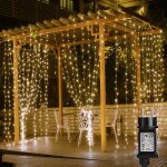 Rideau lumineux guirlande rideau lumineux led lumi�re blanc chaud, 8 modes d��eclairage pour decoration ...