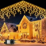 Rideau lumineux noel exterieur, 5m 200 led connectable guirlande lumineuse exterieure, 8mode economie ...