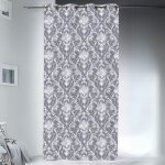 Homemaison - rideau obscurcissant ?illets motif grandes fleurs baroques gris anthracite 145x260 cm