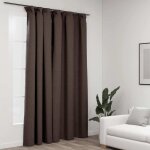 Vidaxl - rideau occultant d'aspect de lin avec crochets taupe 290x245 cm Vidaxl - rideau occultant d'aspect de lin avec crochets taupe 290x245 cm