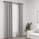 Vidaxl - rideaux occultants aspect lin avec ?illets 2 pcs gris 140x245cm Vidaxl - rideaux occultants aspect lin avec ?illets 2 pcs gris 140x245cm