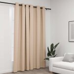 Rideau occultant aspect de lin avec ?illets beige 290x245 cm Rideau occultant aspect de lin avec ?illets beige 290x245 cm