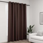Vidaxl - rideau occultant aspect de lin avec ?illets taupe 290x245 cm