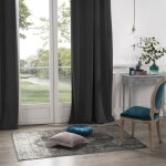Atmosphera - rideau occultant dolce velours gris ardoise 140x260cm crateur d'intrieur