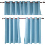 Rideaux occultants thermiques en polyester bleu ciel pour chambre et salon