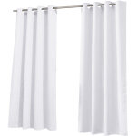 Rideaux occultants thermiques pour salon et chambre, 140240cm (hxl), blanc? rideau unis opaque a oeillets, ...