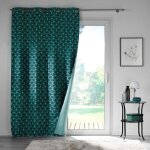 Rideau � oeillets 100% occultant 135 x 260 cm imprim� surya bleu
