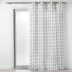 Homemaison - rideau a oeillets 140 x 240 cm coton imprime letiko blanc
