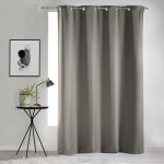 Rideau occultant uni  oeillets gris perle 135x240 cm