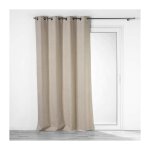 Rideau a oeillets 140 x 260 cm 100% occultant / chambray uni crepuscule beige