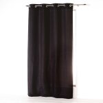 Homemaison ? rideau � ?illets 140 x 260 cm en microfibre unie ? couleur noir ? 8 ?illets ronds en m�tal ...