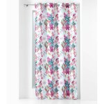 Homemaison - rideau a oeillets 140 x 260 cm polyester imprim� exotic paradise blanc