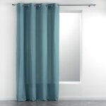 Rideau a oeillets 140 x 280 cm tisse uni meliane bleu Rideau a oeillets 140 x 280 cm tisse uni meliane bleu