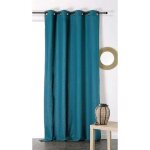 Rideau avec oeillets - tamisant - coton / lin - bleu parfait - 135x260cm
