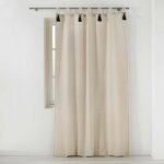 Douceur d'int�rieur - rideau � passants 140x240 pompons uni cyrine polycoton