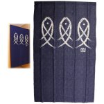 Rideau de porte japonais, rideau japonais noren traditionnel imprim� � 3 poissons long tapisserie fen�tre ...
