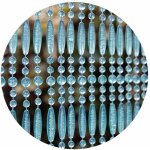 Rideau de porte en perles bleues et transparentes frejus 90x210 cm