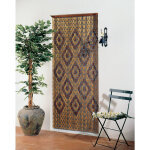 Rideau de porte en perles olives de bois verni avec motifs losanges 90 x 200 cm - morel