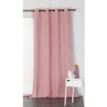 Homemaison - rideau rose drage uni phonique, isolant, thermique et occultant - 135x250cm - rose