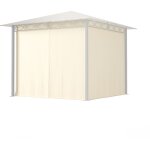 Rideaux (set de 4 toiles) pour tonnelle de jardin toolport paradise premium, 3x3 m, couleur champagne ...