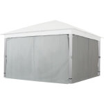 Rideaux (set de 4 toiles) pour tonnelle de jardin toolport sunset premium 4x4 m gris perle