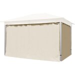 Rideaux (set de 4 toiles) pour tonnelle de jardin toolport sunset classic 3x4 m couleur champagne