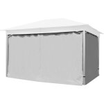 Rideaux (set de 4 toiles) pour tonnelle de jardin toolport sunset classic 3x4 m, gris perle