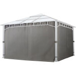 Toolport - rideaux (set de 4 toiles) pour tonnelle de jardin sunset deluxe 4x4 m gris