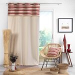 Rideau tamisant en coton 140 x 240 cm atlas terracotta
