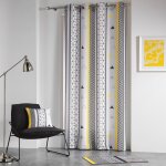 Rideau tamisant � oeillets 140 x 260 cm polyester yellow mix