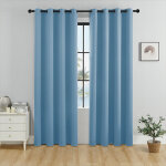 Rideaux thermiques occultants � deux panneaux pour salon et chambre, bleu, 132 x160cm