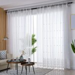 Rideaux en tulle brod� en dentelle blanche pour balcon, chambre � coucher, d�coration de la maison, 132 ...