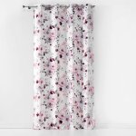Rideau a oeillets 140 x 240 cm velours imprime velvet flower blanc