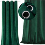 Rideau en velours � ?illets 250x140cm, anneaux verts, velours �pais pr�t � l'emploi