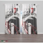 Rideaux venise ponte innamorati cm. 160x300 emball� made in italy m�lange de lin
