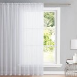 Rideau voilage blanc - 1 pi�ce, rideau voilage transparent 140x260cm - pour chambre / salon