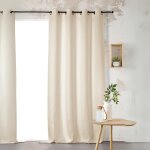 Rideau voilage uni 100% lin beige 145x260 cm