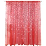 Rideau voile imprim� motif flocon transparent pour chambre et salon rouge