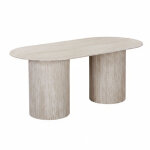 Rina xl - table � manger ovale en granite couleur travertin 180 cm